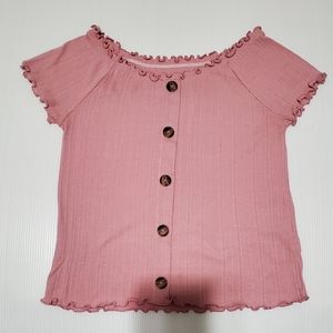 Justice pale rose open boat neck shirt size 14/16.